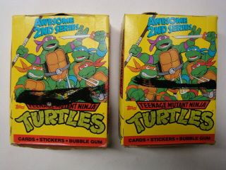 (2) 1990 Teenage Mutant Ninja Turtle 2nd Series Trading Card Boxes