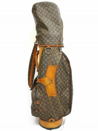 Auth Louis Vuitton Sac Golf Club Bag Monogram Leather Vintage L254