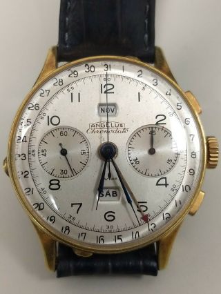 Vintage Angelus Chronodato Tripletime Chronograph Wristwatch.  Serviced.
