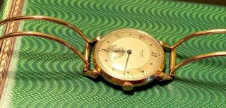 VINTAGE REMARKABLE PACAR 16 JEWEL 18K GOLD MEN ' S WRISTWATCH AND BAND 5