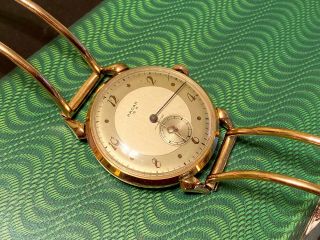VINTAGE REMARKABLE PACAR 16 JEWEL 18K GOLD MEN ' S WRISTWATCH AND BAND 6