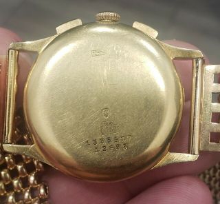 Vintage Universal Geneve Dato Compax Ref 12495 Cal 285 Gold Chronograph Watch 6