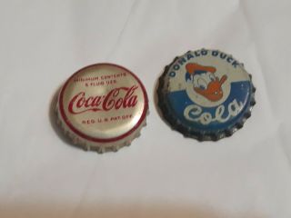 Vintage Coca Cola & Donald Duck Cork Lined Bottle Cap