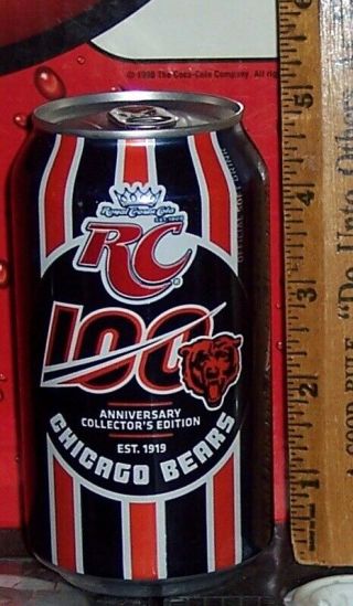 Rc Cola Chicago Bears 100th Season Limited Edition 12 Ounce Aluminum Can