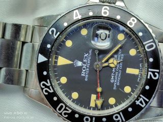 16750 Rolex GMT Master Cool Black on Black Steel Vintage Mens Watch 3