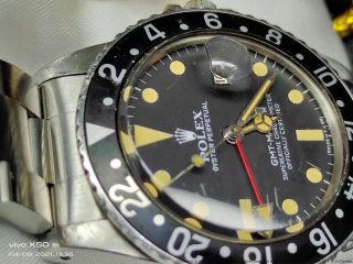 16750 Rolex GMT Master Cool Black on Black Steel Vintage Mens Watch 4