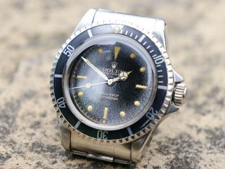 Vintage Rolex Submariner 5513 Gilt Swiss Only Exclamation Mark Dial Wrist Watch 5