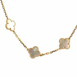 Van Cleef & Arpels Vintage Alhambra 10 Motifs Necklace 18K Yellow Gold 3