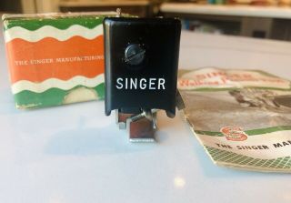 Rare Vintage Singer Walking Presser Foot 160741 With Box/instructions