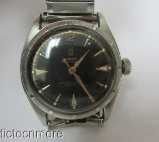 VINTAGE ROLEX OYSTER PERPETUAL CHRONOMETER WATCH MENS 6085 BLACK DIAL 1950s 2