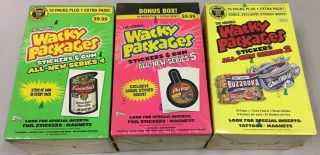 Very Rare Topps Wacky Packages All - Series 2,  4,  5 Boxes 2005 - 2007