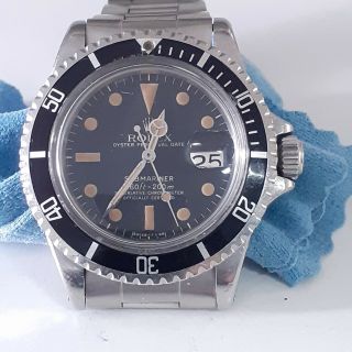 Vintage Rolex Submariner Steel 40 Mm Black Dial Automatic Watch 1680 Circa 1968