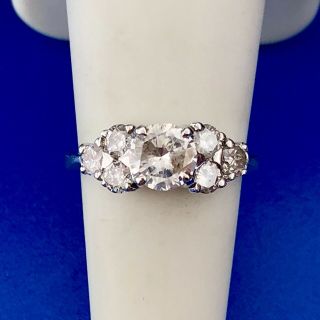 Vintage 14k White Gold Diamond Engagement Bridal Wedding Ring 1.  75 Tcw