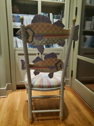 Mackenzie Childs Freckled Fish Chair - Vintage,  Rare Seat Design, 2