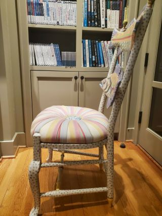 Mackenzie Childs Freckled Fish Chair - Vintage,  Rare Seat Design, 5