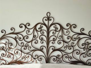 Vintage Italian Hand Forged Wrought Iron Headboard with Stunning Design King 2