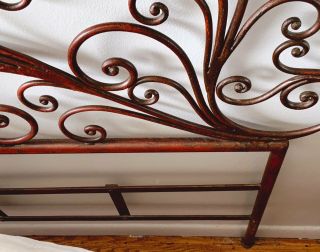 Vintage Italian Hand Forged Wrought Iron Headboard with Stunning Design King 6