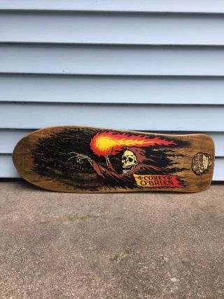 1980’s Santa Cruz Corey O’Brien Reaper Skateboard Deck Brown Cloak Rare 2