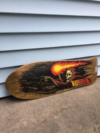 1980’s Santa Cruz Corey O’Brien Reaper Skateboard Deck Brown Cloak Rare 3