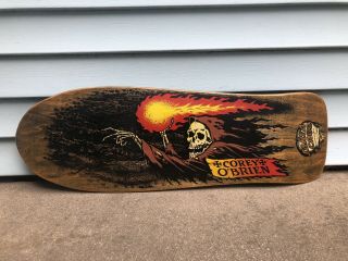 1980’s Santa Cruz Corey O’Brien Reaper Skateboard Deck Brown Cloak Rare 6
