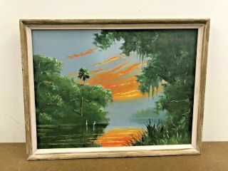 Vintage Harold Newton Highwaymen Painting Oil Framed Signed Listed Florida Art