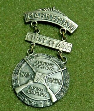 Vintage Nra Leavens Attleboro Marksman First Class Junior Divisio Shooting Medal