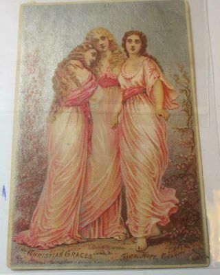 Three Christian Graces Vintage Advertising Card For Dr.  Jayne 