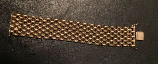 Estate Vintage Italian 18k Yellow Gold 9 Row Panther Link Bracelet 6.  25 In