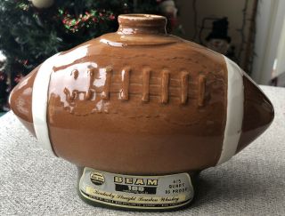 Vintage 1972 Regal China Jim Beam Empty Whiskey Decanter Football