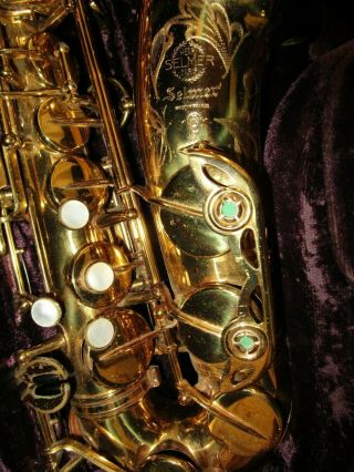 Vintage Selmer Paris Mark VI Alto Saxophone Mother Pearl Keys Engraved in Case 2