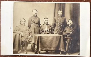 Vintage Civil War Cdv Of General Ulysses S Grant And Staff Photo