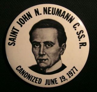 1977 1st Us Saint John N Neumann Canonization Pin Catholic Church Christian 3.  5 "