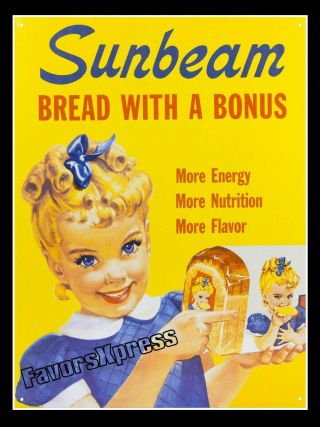 1950s Little Miss Sunbeam Bread Promo Magnet Thin Flexible 4x3 In.
