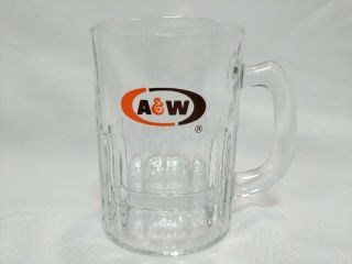 Vintage A & W 3oz Root Beer Mug 3.  25” Tall Heavy Small Glass Oval Design Drink