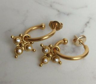 Reinstein Ross Vintage 22k Yellow Gold And White Diamond Drops - Drops Only