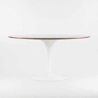 Vintage Eero Saarinen 54 Inch Tulip Dining Table Walnut White,  Knoll Base 3