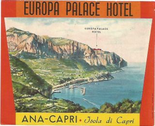 Hotel Europa Palace Luggage Label (ana - Capri)