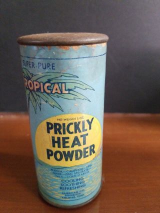 Tropical Prickly Heat Powder Conatiner From American Co Memphis,  Tn