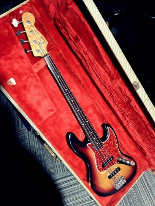 Vintage 1982 Fender Jazz Bass 62 Reissue,  Usa,  Fretted Made Fretless,  Magic Bass