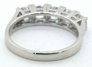 Vintage heavy Platinum 1.  25CT VS1/F 5 - stone diamond band ring size 7 2