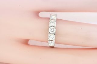 Vintage heavy Platinum 1.  25CT VS1/F 5 - stone diamond band ring size 7 5