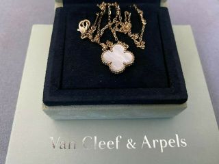 Van Cleef & Arpels Vintage Alhambra Mother of Pearl MOP YG Necklace VCARA45900 2