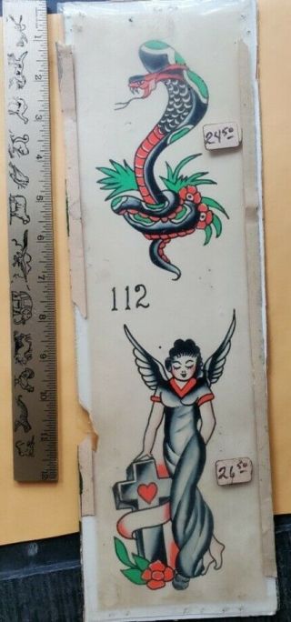 Vintage Tattoo Flash Sheet 112 Unsigned Bert Grimm