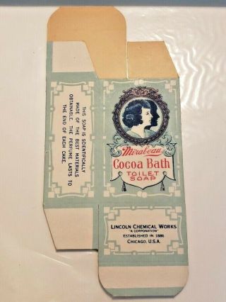 Vintage Mirabeau Cocoa Bath Crabapple Toilet Soap Advertising Empty Box
