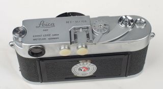 Vintage Leica M3 - 951728 Camera 1959 w/ 3 Lenses,  Lens Adaptor,  Ball Head,  Strap 4