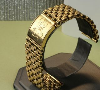 Vintage 18k Yellow Gold Mesh Wrist Watch Band - 20 Mm Wide - 5