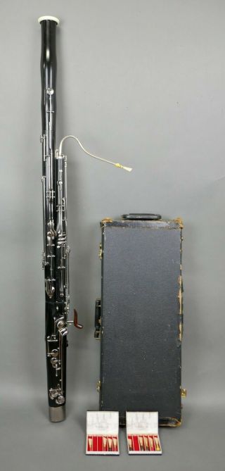 Vintage 1974 Fox Professional Model Iv Polypropylene Bassoon Cvx Bocal 1