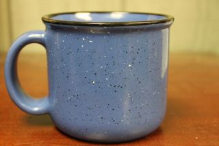 Marlboro Unlimited Coffee Mug Cup Blue Speckled Black Rim