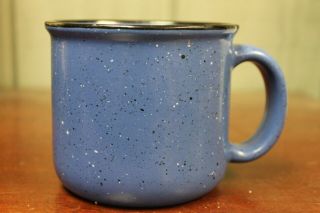 Marlboro Unlimited Coffee Mug Cup Blue Speckled Black Rim 2