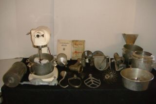Vintage Hobart,  Kitchen Aid Commercial Mixer Model G - With 16 Attachments.